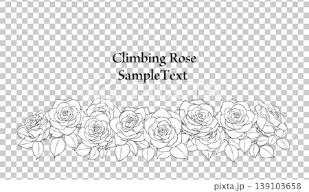 Hand-drawn rose line art frame illustration Hand-drawn rose line art frame illustration 139103658
