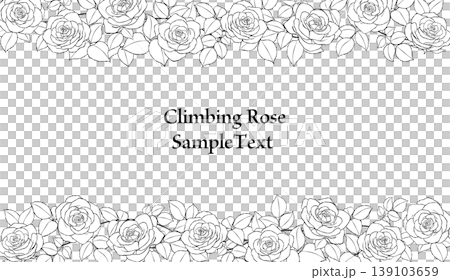 Hand-drawn rose line art frame illustration Hand-drawn rose line art frame illustration 139103659