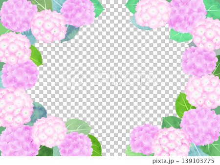 水彩風紫陽花のフレーム・ピンク 139103775