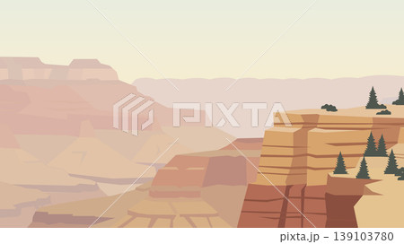Dust Veils Grand Canyon Flat Design Illustration Dust Veils Grand Canyon Flat Design Illustration 139103780