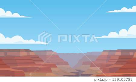 Open Breath Grand Canyon Flat Design Illustration 139103785