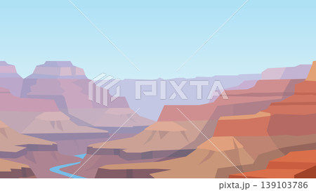 Winding Memory Grand Canyon Flat Design Illustration Winding Memory Grand Canyon Flat Design Illustration 139103786