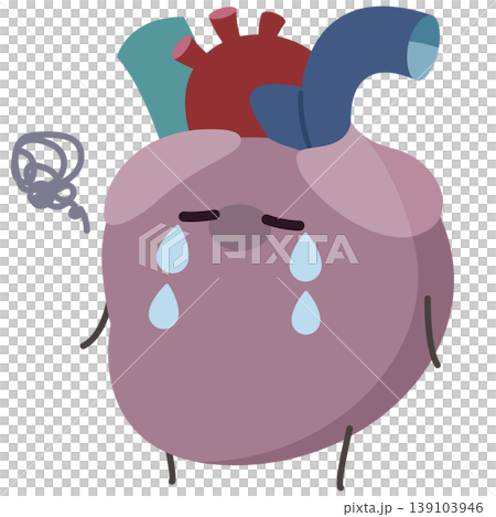 不健康な心臓-右心耳（左向き） 139103946