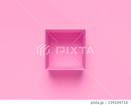 3D render of open empty pink square boxのイラスト素材 [139104718] - PIXTA