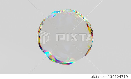 3D render iridescent glass bubble 3D render iridescent glass bubble 139104719