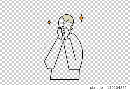 這位女士既驚訝又高興。 這位女士既驚訝又高興。 139104885