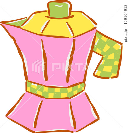 Preppy Pink Coffee Moka Pot Whimsical Hand Drawn Preppy Pink Coffee Moka Pot Whimsical Hand Drawn 139104912