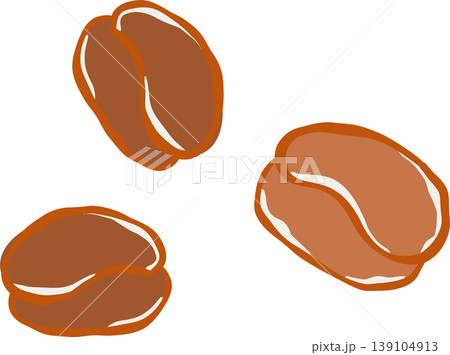 Three Coffee Beans Whimsical Illustration Three Coffee Beans Whimsical Illustration 139104913