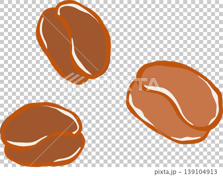 Three Coffee Beans Whimsical Illustration Three Coffee Beans Whimsical Illustration 139104913