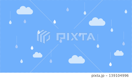 梅雨の背景イラスト　梅雨バナー　雨　梅雨素材　雨の日　フレーム　水滴　蛙　傘　　 139104996