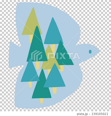 Birds flying with forest patterns Birds flying with forest patterns 139105021