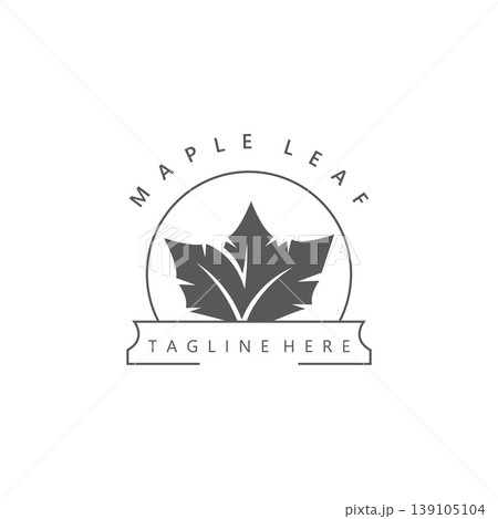 Maple leaf logo design vintage style graphic illustration template Maple leaf logo design vintage style graphic illustration template 139105104