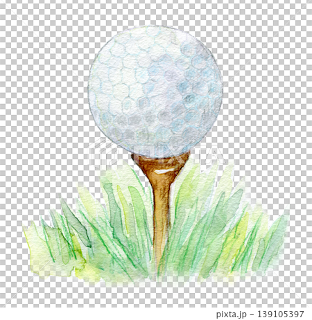 水彩插畫,手繪插畫,高爾夫主題。 水彩插畫,手繪插畫,高爾夫主題。 139105397
