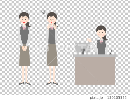 Receptionist's pose set Receptionist's pose set 139105553
