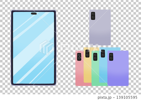 Smartphone illustrations with a wide variety of colors Smartphone illustrations with a wide variety of colors 139105595