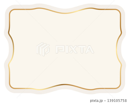 Decorative vintage label with elegant gold frame and beige background. Classic badge for luxury emblems, certificates, premium packaging, wedding invitations, boutique branding. Vector illustration Decorative vintage label with elegant gold frame and beige background. Classic badge for luxury emblems, certificates, premium packaging, wedding invitations, boutique branding. Vector illustration 139105758