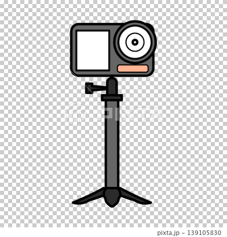 イラスト素材: 三脚に設置されたアクションカメラのベクターイラスト イラスト素材: 三脚に設置されたアクションカメラのベクターイラスト 139105830