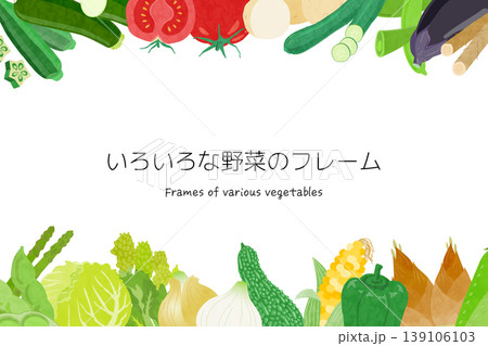 いろいろな野菜のフレームイラスト 139106103