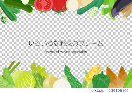 いろいろな野菜のフレームイラスト 139106103