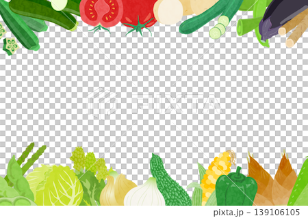 Frame illustrations of various vegetables Frame illustrations of various vegetables 139106105