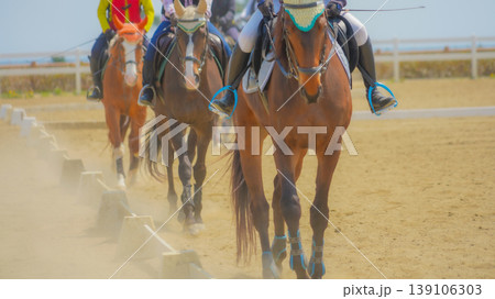 砂埃の中を歩く馬列 砂埃の中を歩く馬列 139106303