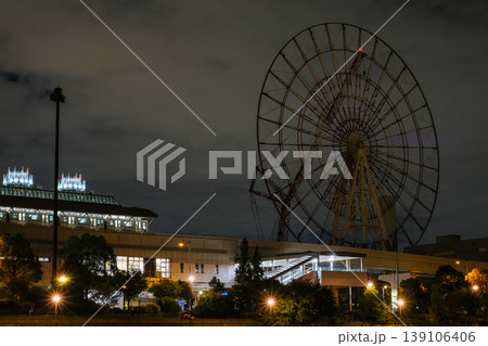 お台場 観覧車 夜景 解体工事 2022年9月 お台場 観覧車 夜景 解体工事 2022年9月 139106406