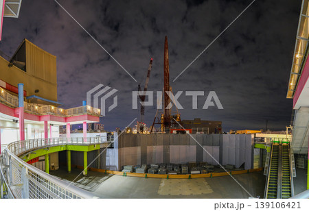 お台場 観覧車 夜景 解体工事 2022年9月 お台場 観覧車 夜景 解体工事 2022年9月 139106421