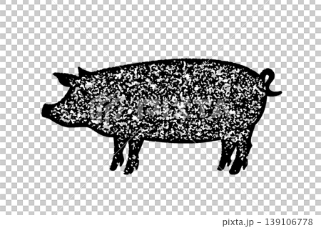Pig silhouette stamp-style vector material Pig silhouette stamp-style vector material 139106778