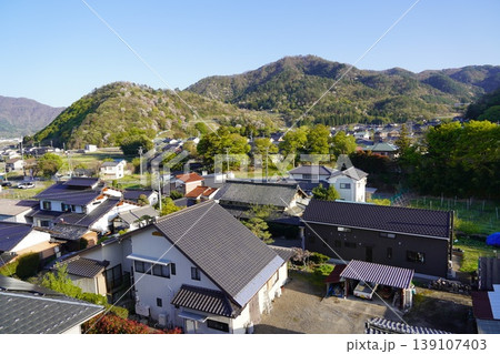 長野県埴科郡坂城町の山々に咲く山桜の花をお楽しみ下さい。 139107403