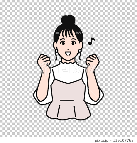 Simple vector illustration of a young woman with her hair styled in an updo. Simple vector illustration of a young woman with her hair styled in an updo. 139107768