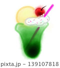 水彩風 クリームソーダ 手描きイラスト 139107818