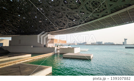 Louvre Abu Dhabi Architecture with Water Reflection 139107882