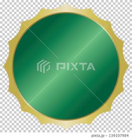 A simple green and gold medal (sun) A simple green and gold medal (sun) 139107984