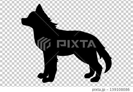 Silhouette: A Siberian Husky in profile 139108086