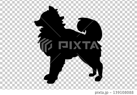輪廓:博美犬側面照 輪廓:博美犬側面照 139108088