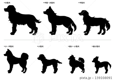 犬のサイズ比較 シルエット 犬のサイズ比較 シルエット 139108091