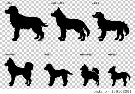 犬のサイズ比較 シルエット 犬のサイズ比較 シルエット 139108091