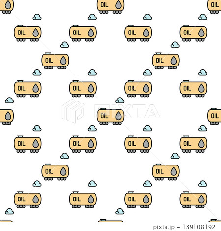 Oil Railway Tanker vector colored seamless pattern Oil Railway Tanker vector colored seamless pattern 139108192