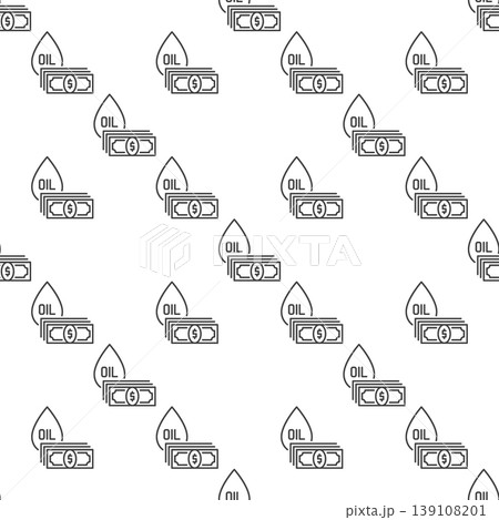 Oil with dollars vector seamless pattern in outline style Oil with dollars vector seamless pattern in outline style 139108201