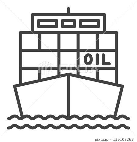 Oil tanker ship front view vector outline icon or design element Oil tanker ship front view vector outline icon or design element 139108265