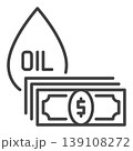 Oil with dollars vector icon or sign in outline style 139108272