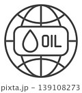 Oil with World vector thin line icon or design element 139108273