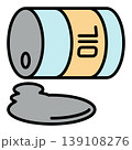 Overturned oil barrel vector colored icon or sign in outline style 139108276