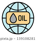 World with Oil vector colored icon or design element 139108281