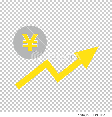 プレゼン資料に使える円の上昇トレンドのイメージイラスト プレゼン資料に使える円の上昇トレンドのイメージイラスト 139108405