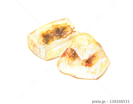 焼いたお餅の水彩イラスト 焼いたお餅の水彩イラスト 139108531