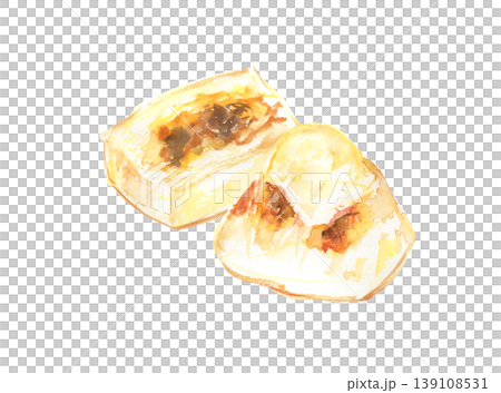焼いたお餅の水彩イラスト 焼いたお餅の水彩イラスト 139108531