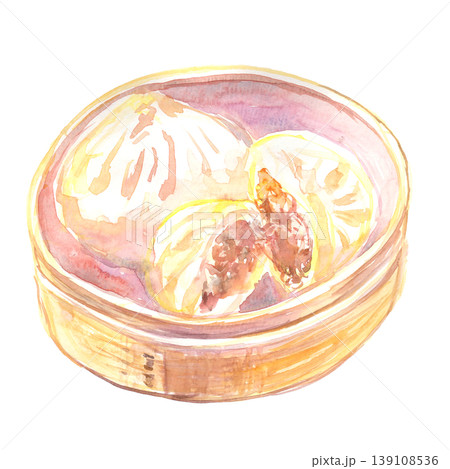 肉まんの水彩イラスト 肉まんの水彩イラスト 139108536