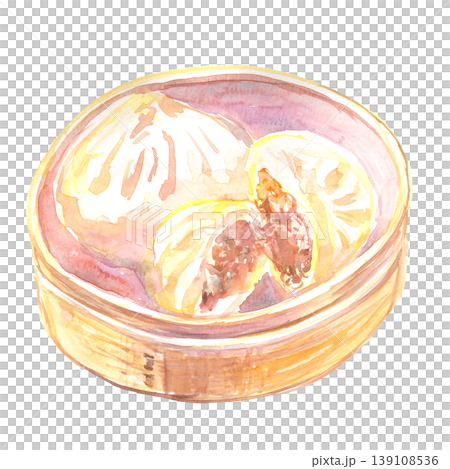 水彩風格的蒸包插圖 水彩風格的蒸包插圖 139108536