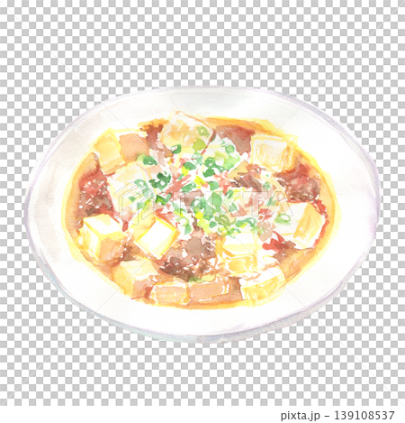麻婆豆腐の水彩イラスト 139108537